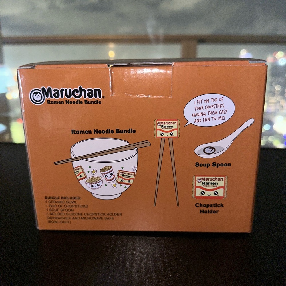 Maruchan Ramen Noodle Ceramic Chi Bowl With Wooden Chopsticks NEW - Picture 4 of 5